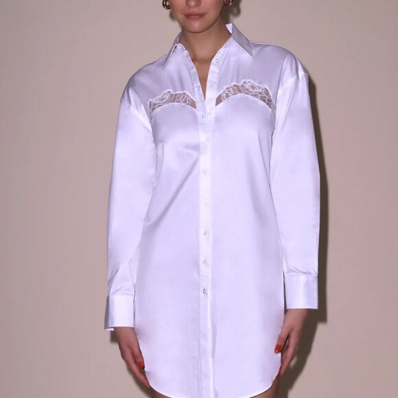 NWOT Fleur Du Mal Poplin Shirt Dress - S - Picture 1 of 10